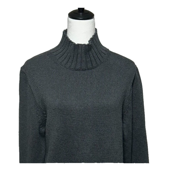 J Crew Sweater Womens XL Gray Ribbed Turtleneck Pullover Long Sleeve Career - Picture 1 of 10